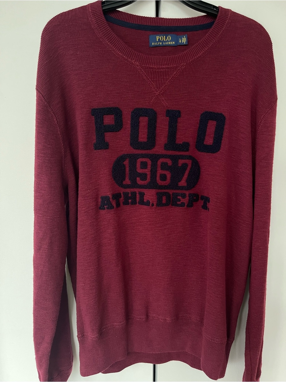 Polo by Ralph Lauren Men's Cotton Crewneck Sweater - 1967 Athletic Dept. Size L